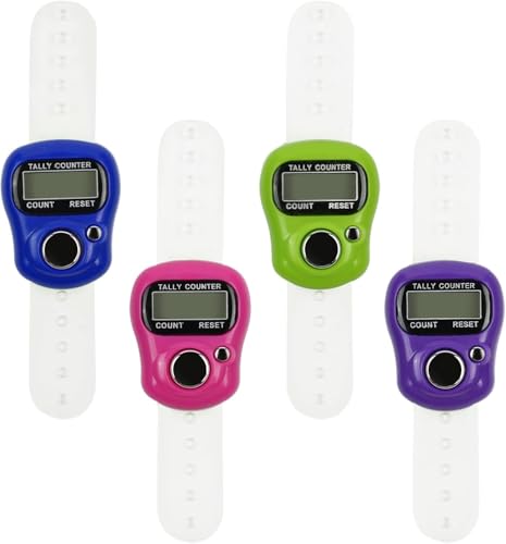 Image of SKYCELL Digital Counter for Chanting Mantra 4 Pack | Finger Tally Counter with Adjustable Ring | Electronic Jap Mala Counter for Meditation, Prayer, Yoga & Spiritual Practice