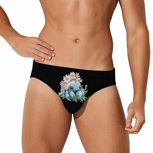 Hermit Crabs Pet Flowers Men's Swim Trunks Briefs Swimsuit Swimwear Bathing for Underwear Beach