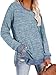 Kenhansion Women's Casual Long Sleeve Tunic Tops Crewneck Pullover Side Split T Shirts Blouses Lightweight Color Block Blouse (Mint Blue,Medium)