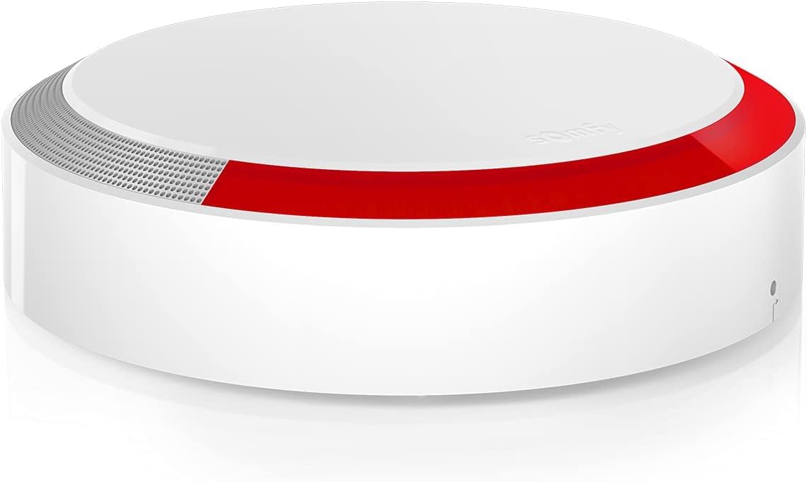 Somfy 2401491 - Sirena exterior alarma Somfy Protect, sin cables, con 112dB de potencia y lus LED, resistente a la lluvia