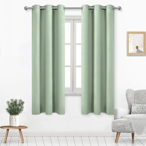 Image of DWCN Blackout Curtains for Bedroom Living Room 42 x 63 Inch Light Green