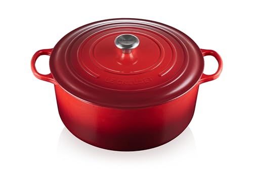 LE CREUSET, Cocotte Signature en Fonte Émaillée avec Couvercle, Ø 34 cm, Ronde, Compatible avec...