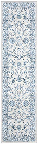SAFAVIEH Transitional Rug for Living Room, Dining Room, Bedroom - Brentwood Collection, Short Pile, in Light Grey and Blue, 61 X 244 cm - Image 3