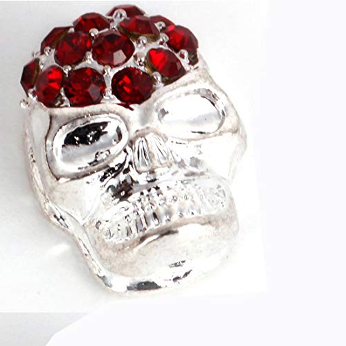 RUBYCA 30pcs Skull Beads Sideway Connector Shamballa Bracelet Silver Color White Clear Crystal, Silver & White Clear Crystals, 30 PCS - Image 2