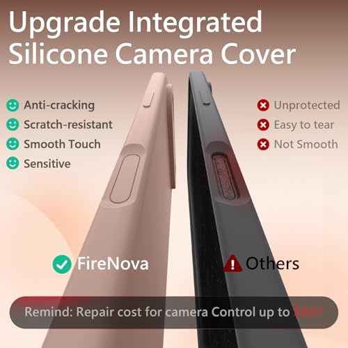Image of FireNova Magnetic for iPhone Air Case, Compatible with MagSafe, [Integrated Silicone Camera Control Button] [Camera Protection] Microfiber Lining Phone Case for iPhone 17 Air, 6.5 inch, Pinksand