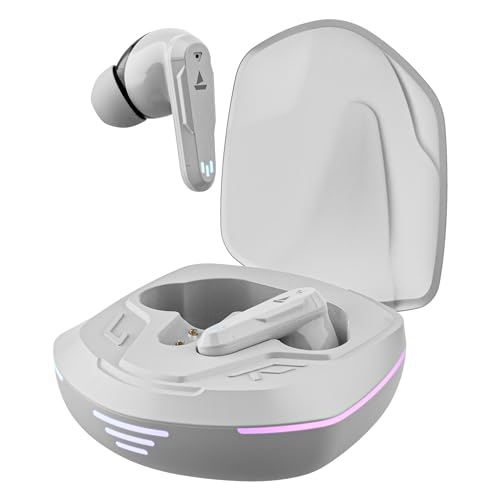 Image of Boat Immortal 181 in Ear TWS Gaming Earbuds with up to 40 hrs Playtime,Quad Mics with ENx Tech,Beast Mode with 40ms Latency,ASAP Charge,IPX4,IWP, RGB LED Lights, BTv5.3(White Sabre)