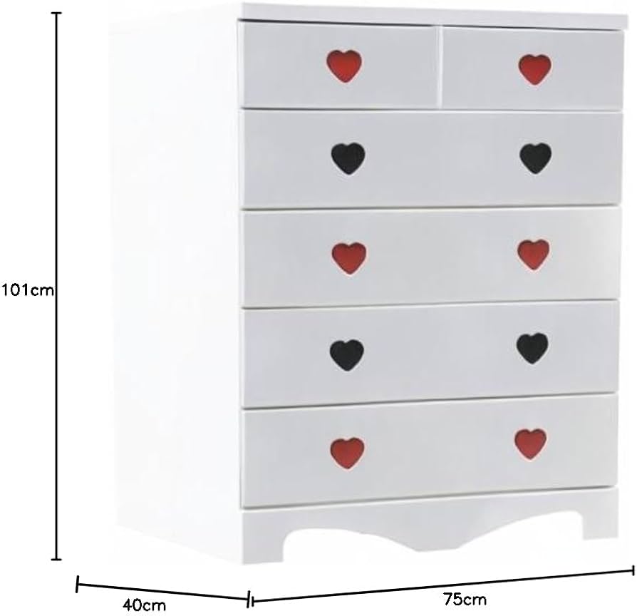 Amazon.co.jp: アルファタカバ ポップハート 幅75cm チェスト 5段 完成