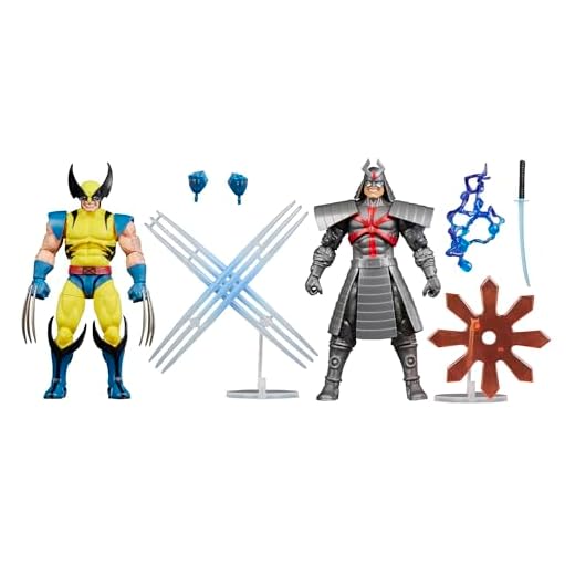 Marvel Legends Series Gamerverse Wolverine vs Marvel's Silver Samurai, Retro Video Game -Inspired Collectible 6-Inch Action Figures
