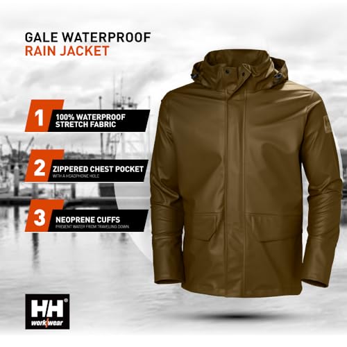 Image of Helly Hansen Gale Rain Jacket - Waterproof Stretch Windbreaker - Packable Rain Jacket - Hiking Fishing Workwear