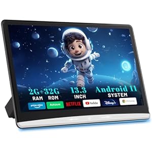 13.3 Inch 2G+32G Android 11 Car Headrest Video Player,Rear Seat Car TV with 4K IPS Touch Screen Monitor,Car Headrest Screen Support Phone Wireless Connection Mirror Link, HDMI in+Out/Bluetooth/FM/USB