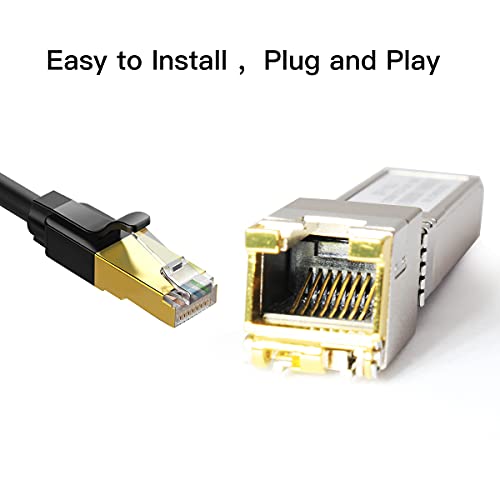 Image of 2PACK 1.25 /2.5 /5 /10G SFP+ RJ45 Copper Module - Up to 30m with CAT.6a /7 Compatibility for Cisco, Ubiquiti, Netgear, D-Link, Supermicro, TP-Link, Mikrotik, Unifi and More, SFP 10GBase-T Transceiver