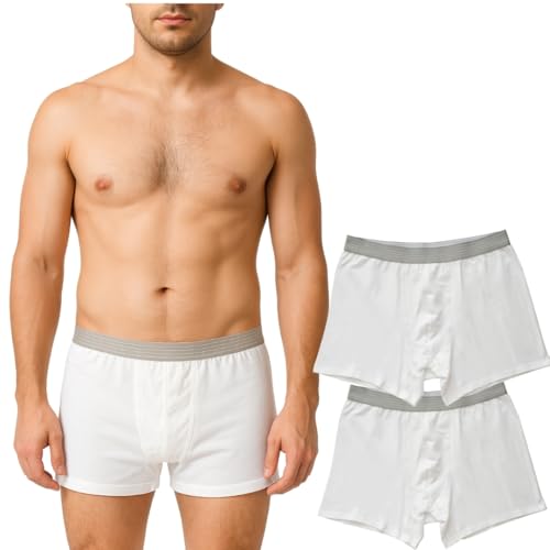 ORGANICKID Men's Organic Cotton Soft Breathable Boxer Briefs, Pack of 2