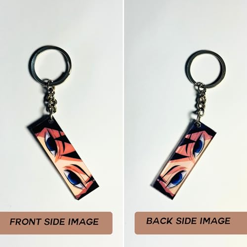 Image of Giyu Tomioka Glowing Eyes Keychain - Compatible with Demon Slayer Anime, Luminous Glow-in-the-Dark Acrylic Key Ring, Cool Otaku Gift for Fans, Bag, Backpack, Car, Key Holder