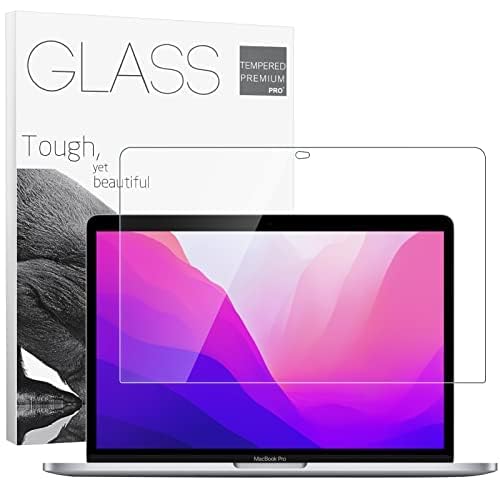 YongMai 9H Hardness Tempered Glass Screen Protector for MacBook Pro 13 inch (M1/M2 2016-2022)/ MacBook Air 13 inch (M1 2018-2021), Bubble Free, Ultra Thin HD Transparency, Anti Scratch