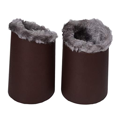 Bleiou Pack of 2 Plush Lined Eyeglasses Holder Stand Case Glasses Protective Holder for Desks or Nightstands (Gray Brown) - Thumbnail 3
