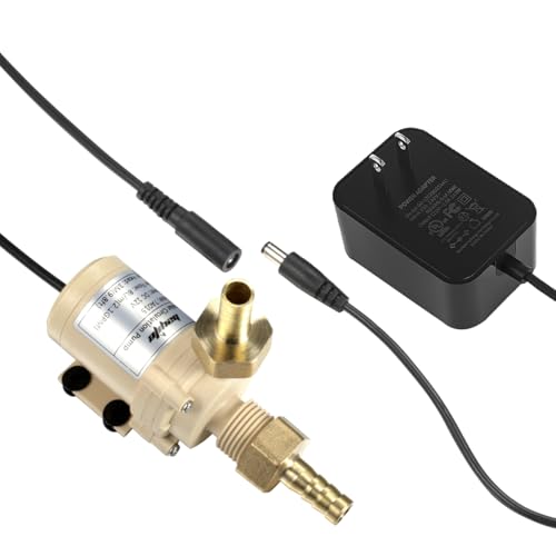 bayite BYT-7A015 DC 12V Solar Hot Water Heater Circulation Pump with DC Power Supply Adapter Low Noise 3M Head 8LPM 2.1GPM