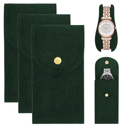 CATOR 3 Stück Uhrenaufbewahrungstasche, Reiseuhrentasche, Uhrentasche, uhrenetui, kissen mit bild, uhren reiseetui, Uhren-Aufbewahrungstasche...