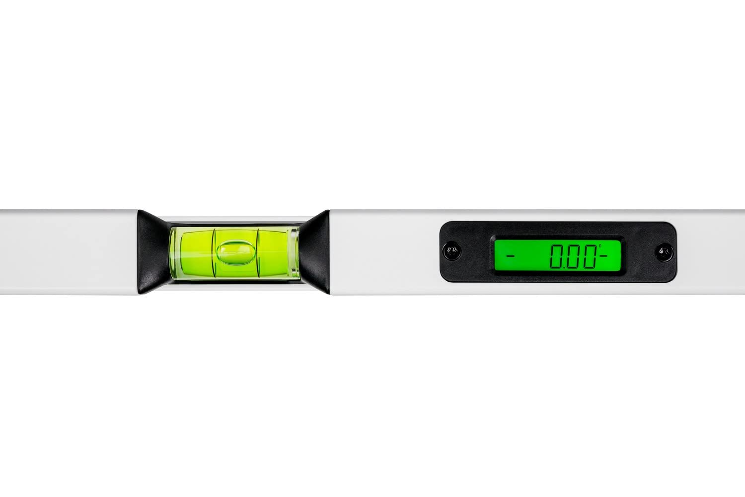 PRO900 Digitale Wasserwaage 100cm mit 2 LCD Displays und Abdeckung - Elektronische Wasserwaage mit Messwertspeicher für bis zu 19 Ergebnisse Schutzart IP65 - Farbe Weiß