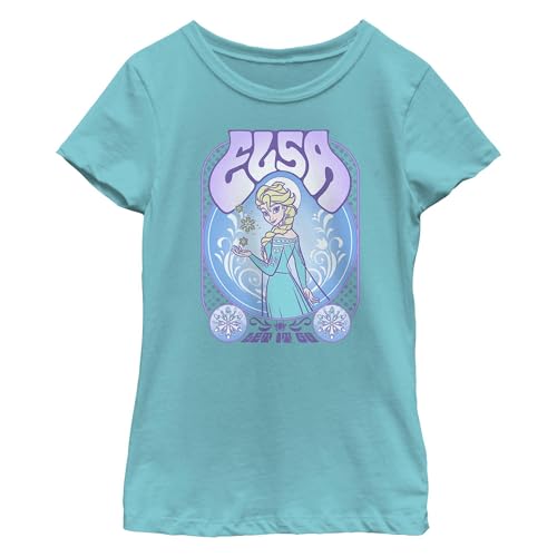 Disney Little, Big Frozen Elsa Gig Girls Short Sleeve Tee Shirt