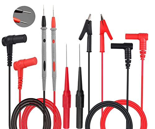 Cables de prueba con cables de extensión aislados de silicona, sondas de prueba, pinzas de cocodrilo y mini ganchos, juego de accesorios para multímetro Cover