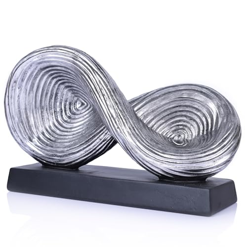 Escultura Moderna Símbolo Infinito Abstracto en Resina