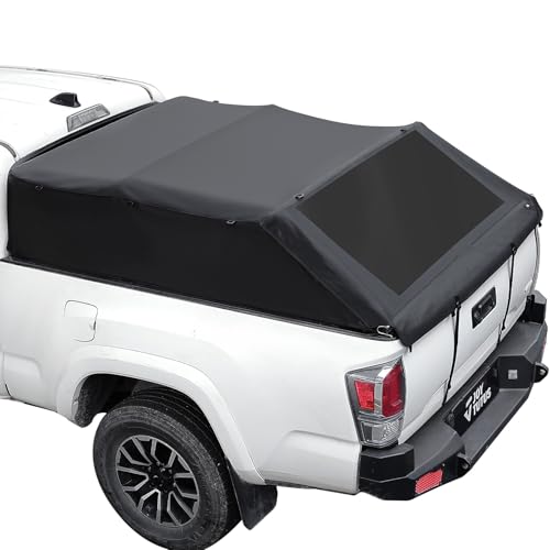 JOYTUTUS Upgraded Truck Bed Soft Topper Compatible with 2016-2023 Tacoma with 6ft Bed Foldable Camper Shell Truck Top