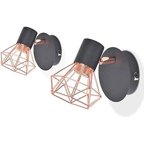 vidaXL 2X Applique Murale Noir Cuivre Cover
