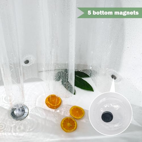UFRIDAY Clear Shower Curtain Liner PEVA, Extra Long Bathroom Curtain Waterproof with 5 Magnets Bottom, for Home/Hotel, 72 x 78 inch by UFRIDAY - Image 5