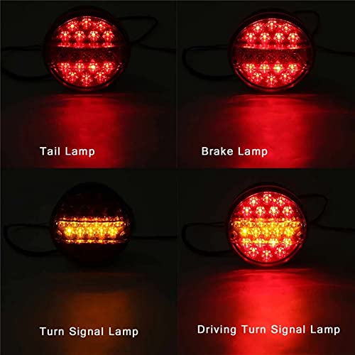 20led Carrimento Curch Tail Limpa De 12v 24v Indicador Traseiro Indicador De Freio Round Signal Sign