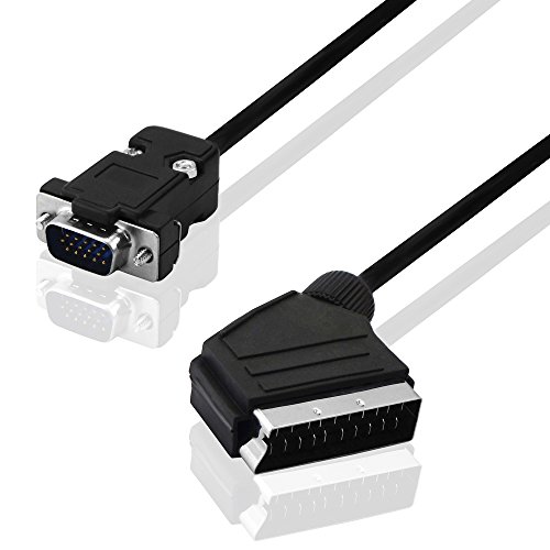 Câble Péritel Mâle Vers VGA 15 Broches Sub Mâle Pro Signal PSG00969 - 1,5m Noir