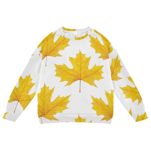 JUNZAN Canada Gold Maple Leaf Kids Girls Hooded Sweatshirt Fleece Kids Hoodies Boys Sports 4T