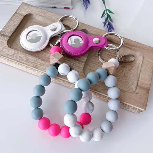 Chabaebae Wristlet Keychain & 2-Pc Airtag Holder, Handmade Beaded Keychain Wristlet, Airtag Keychain Bracelet, Key Wristlet #TOP1