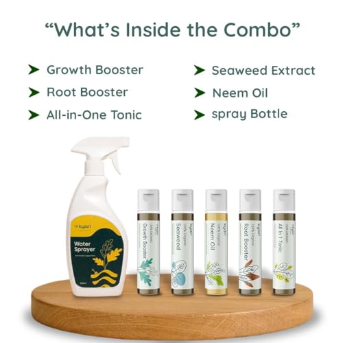 Image of KYARI 5-in-1 Ready-to-Use Plant Care Spray Kit | 5 x 500 ml - Growth Booster, Seaweed Spray, Root Booster, Neem Oil & All-in-One Plant Tonic | Fertilizer & Pest Care for Indoor & Outdoor Plants