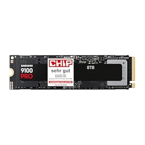 Samsung 9100 PRO NVMe M.2 SSD, 8 TB, PCIe 5.0, 14.800 MB/s Lesen, 13.400 MB/s Schreiben, Interne SSD für Gaming, Videobearbeitung und AI PCs, Schwarz, MZ-VAP8T0BW
