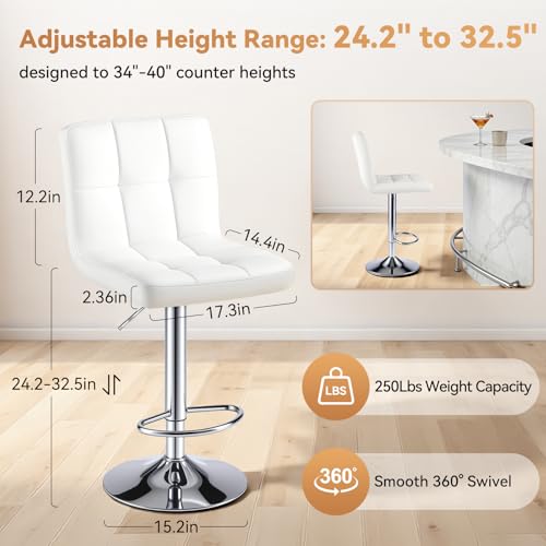 Image of OLIXIS Bar Stools Set of 2, 24 inch Counter Height Bar Chairs for Kitchen