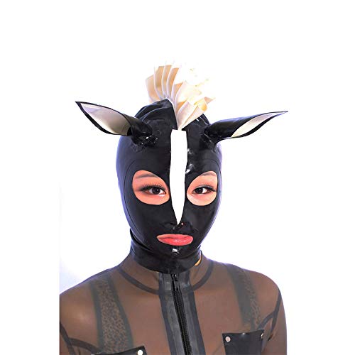 Disfruta tus noches de fiesta con la máscara de látex estilo caballo para club wear