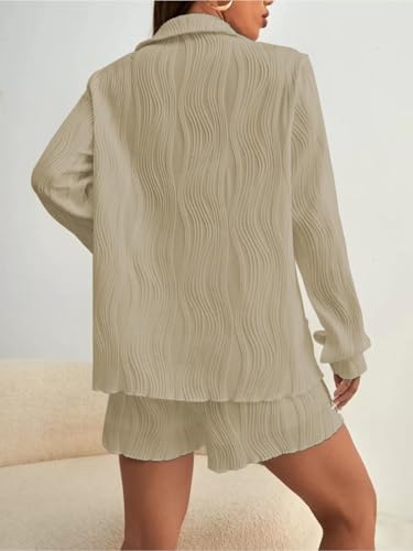 Image of Leriya Fashion Co-Ord Set for Women Stylish | Summer Night Suit for Women | Unique Textured Pattern Pyjama Set for Woman Travel Beach & Holiday Looks | Trendy Top & Shorts for Summer Day Vacations