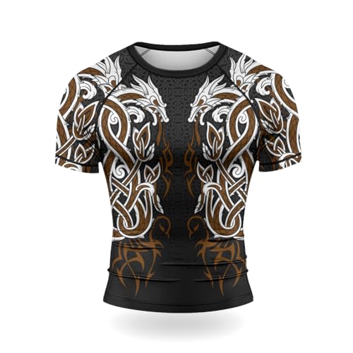 Viking Ranked Short Sleeve Shirt Men’s Compression Rash Guard for BJJ, MMA, Jiu-Jitsu, No Gi, Training2