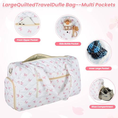 GLOMAXLY Bow Print Duffle Bag Set