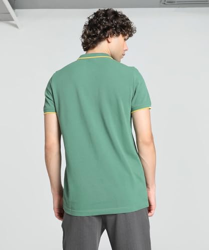 Image of Puma Men Tipped Collar Pure Cotton Regular Fit Polo Shirt