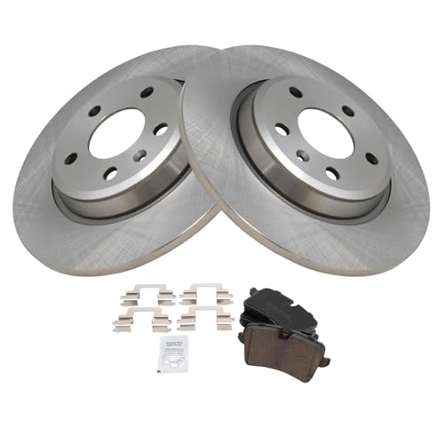 Image of TRQ Rear Brake Pad and Rotor Set Ceramic Compatible with 2012-2013 Audi A6 A7 Quattro 2013 A6 Quattro