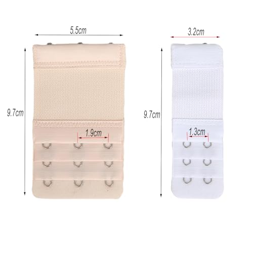 Bra Strap Extenders, Women Elastic Extensions Bra Extender Set, 6 Piece,Skin,White,Black2