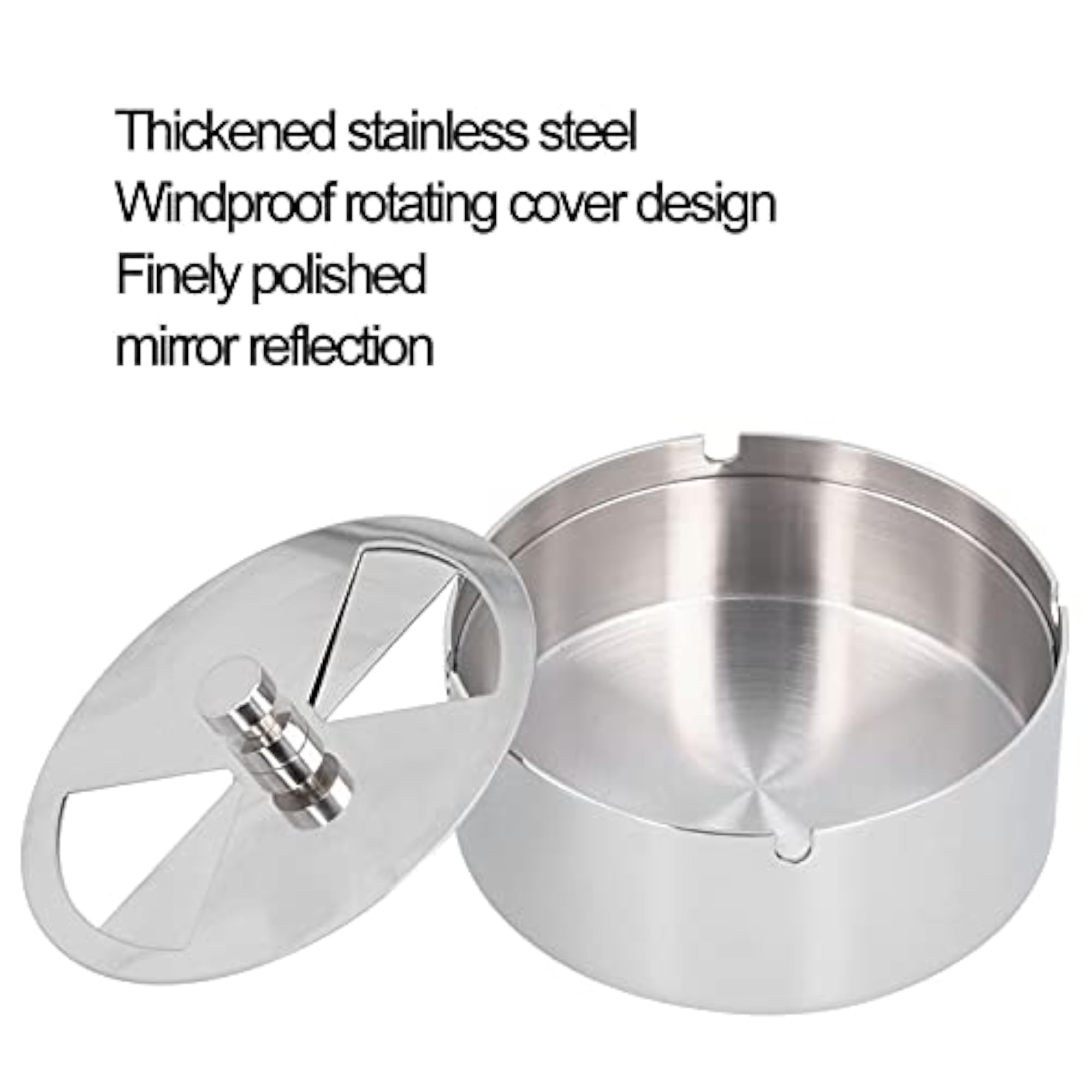 Windproof Rotating Cover Ashtray for Outdoor Use