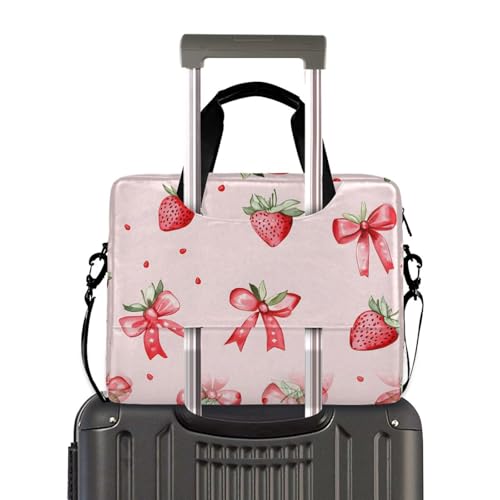 Maletín para portátil con diseño de fresa rosa 13-15.6 pulgadas miniatura 4