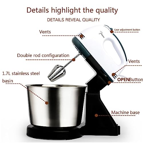 Robot pâtissier multifonctions en acier inoxydable avec bol 1,7 L - 4