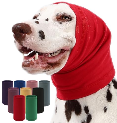 Image of Dog Calming Hoodie Quiet Head Cover Sleeves Anxiety Relief /Noise Protection - Grooming - Thunder - Fireworks