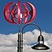 HEVIRGO Wind Turbines,4500W Wind Turbines Generator,12V 5-Blade Vertical Axis Wind Turbines Generator Kit,for Home Hybrids Streetlight Use, Electromagnetic Electricity Producer Equipment Red