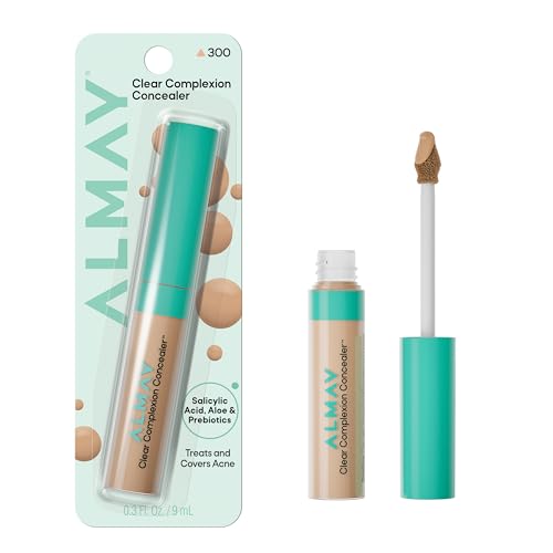 Almay Clear Complexion Concealer, Cruelty-Free Makeup for Acne-Prone Skin, Non-Comedogenic, Vegan, Hypoallergenic, 300, 0.3 fl oz