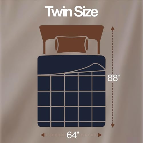 Image of Utopia Bedding Twin Comforter Duvet Insert, Quilted Navy Comforter with Corner Tabs, Box Stitched Down Alternative Comforters Twin Size 64 x 88 inches