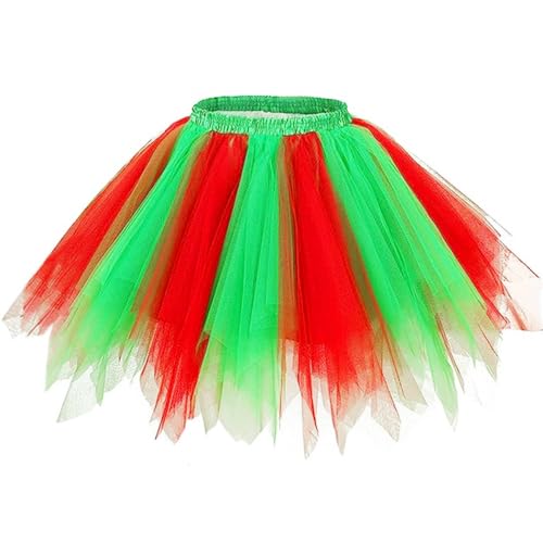 TWINKLEDE Christmas in July Costume Tutu Tulle Green Red Skirts for Women